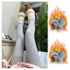 Women's High-Waist Lambswool Ribbed Leggings: Fleece-Lined, Thick, Cotton, Slim-Fit Autumn/Winter Pants for Warmth