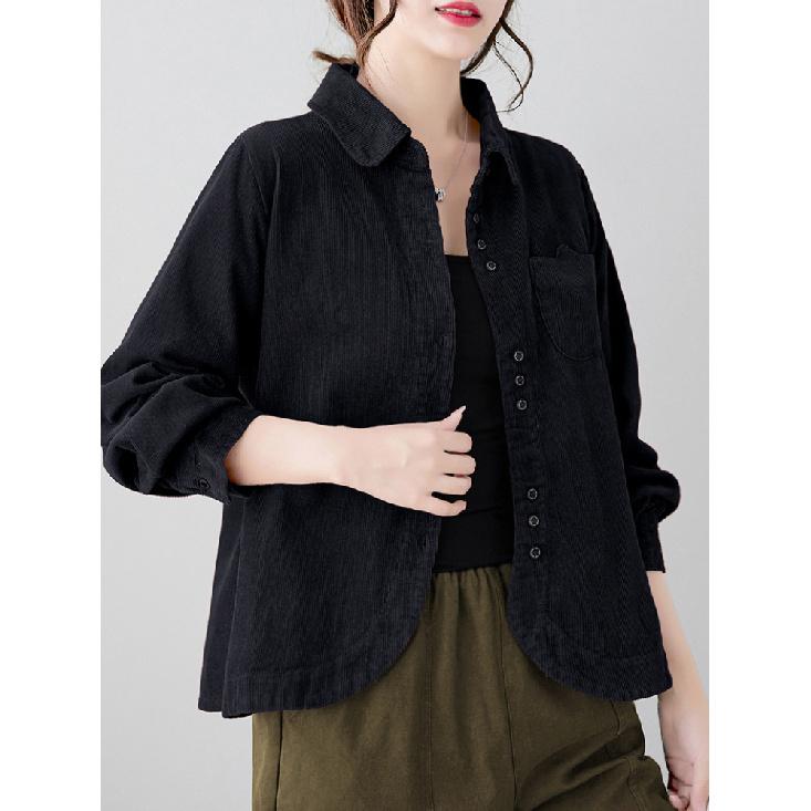 Cardigans Blazer Veste Décontractée Mode Femme Grande Taille Col Rabattu Manches Longues Ample Velours Côtelé Ample L-3XL