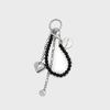 MATIN HEART CHARM KEYRING IN BLACK