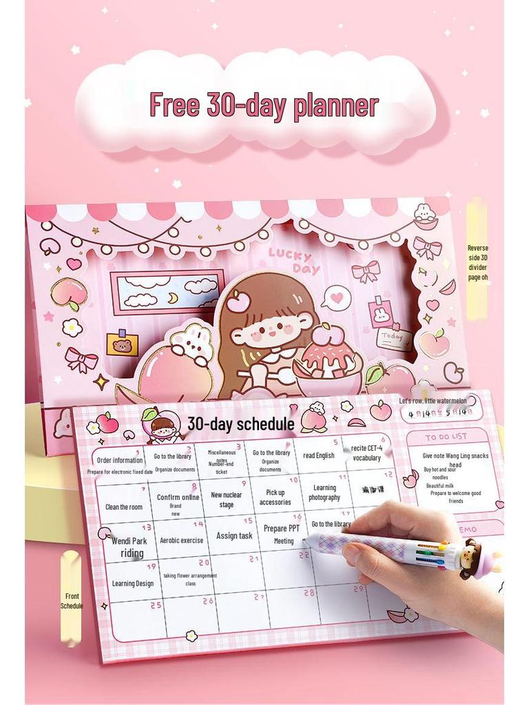 Children's Cute Journal & Planner Set with Stickers: Big Gift Box for Girls