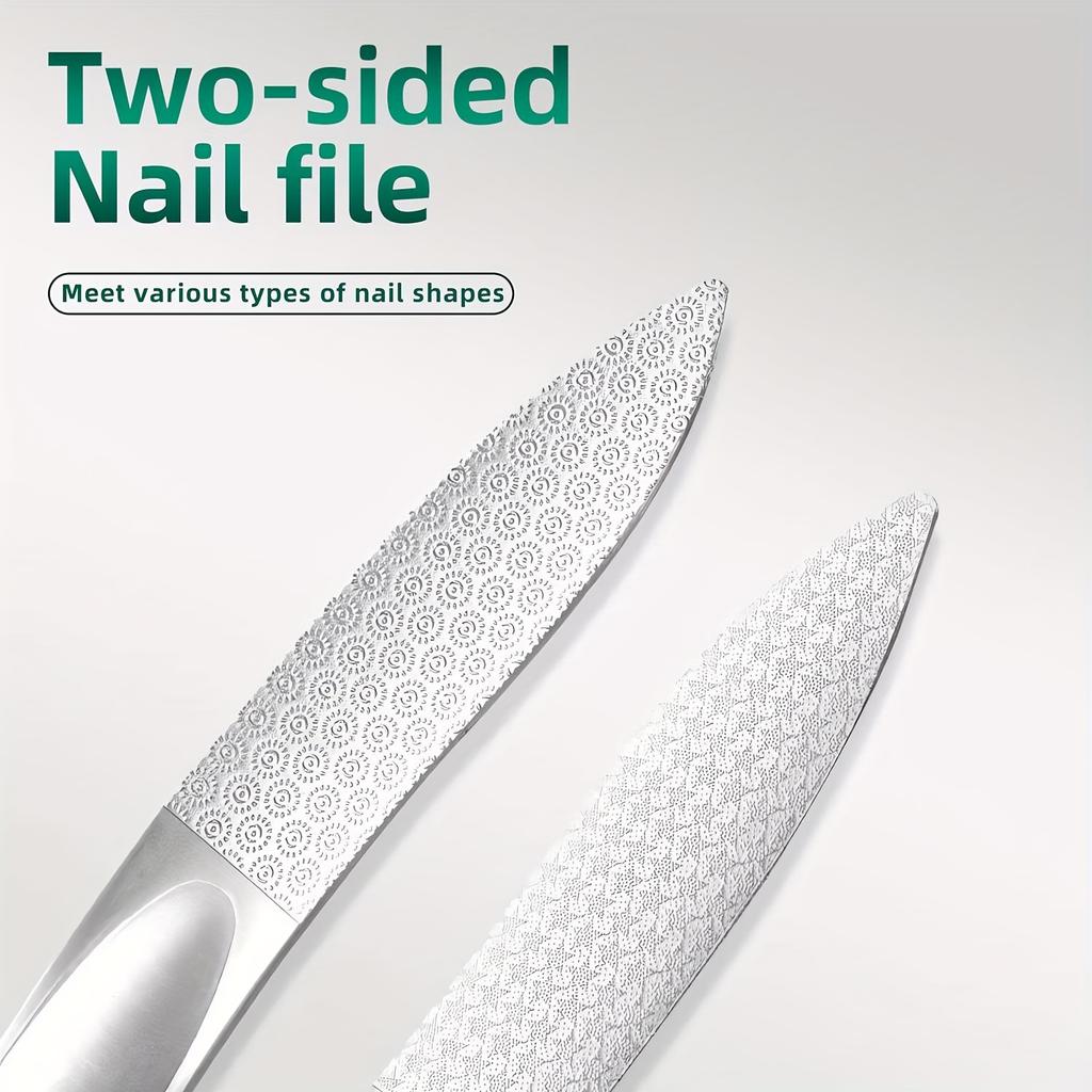 1PCS Professional Nail File , Double-Sided Stainless Steel, Durable & Reusable, Nail Manicure File for Men & Women