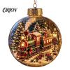 Decorative Ornaments for Home Glowing Christmas Story Ornament, Mini Holiday Scene In Ball, Light Up Tree Clear Plastic Ball Xmas Hanging Decoration