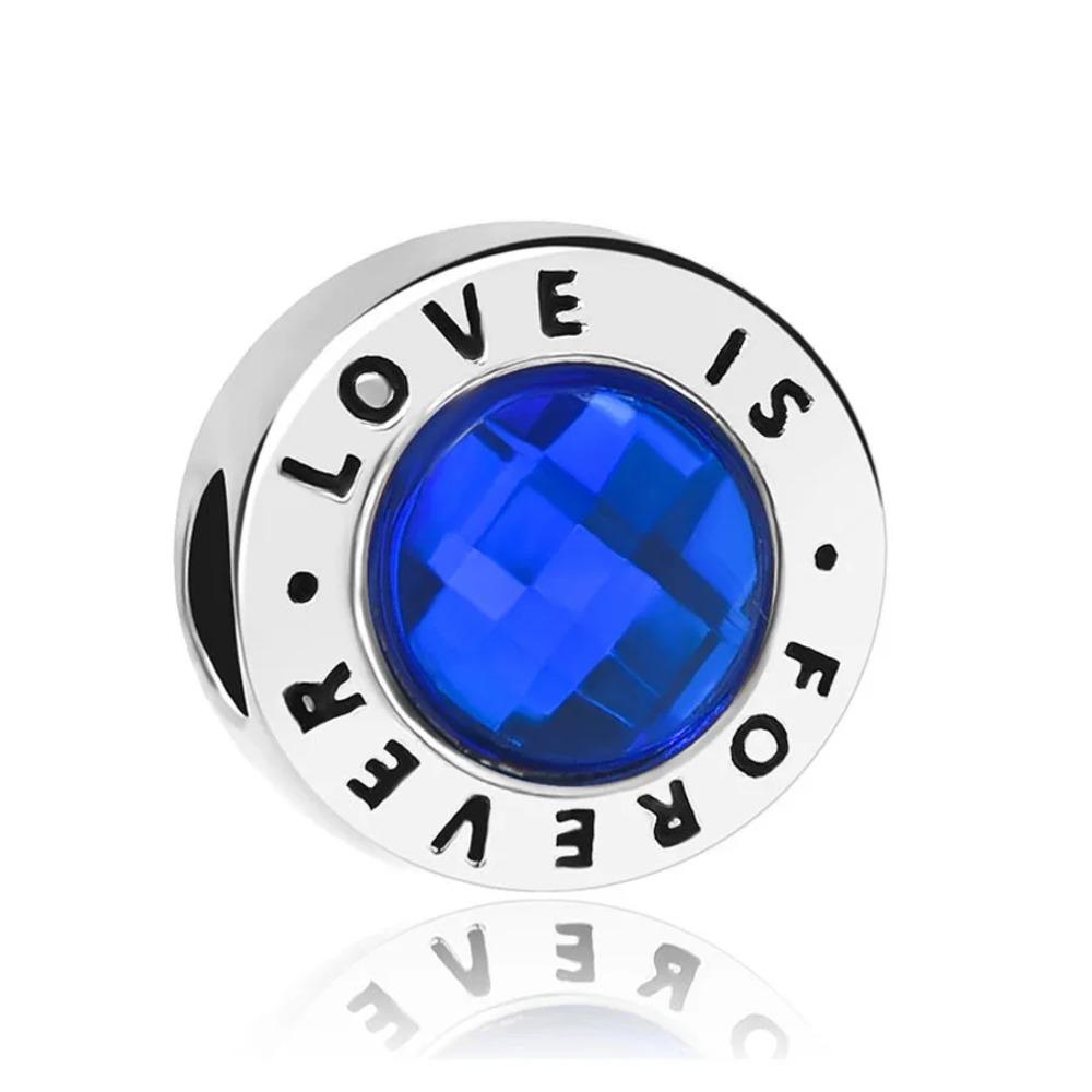 925 Silver Blue Pink Zircon Pendant for DIY Bracelet Necklace Fashion Jewelry Gift Beautiful Trinkets