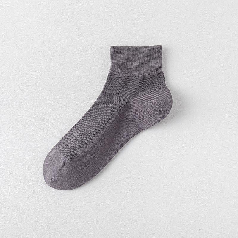 Șosete Bărbați Vară Subțiri Plasă Absorbție Transpirație Mărimi Medii Șosete Bumbac Șosete Scurte Fără Cusături Sport Primăvară și Vară Culoare Solidă Simplă