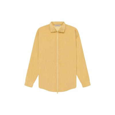 Essentials SS23 Corduroy Shirt Jacket Light Tuscan Solid Color Zippered Plush Collar Shirt American Heavyweight Jacket FOG-SS23-043