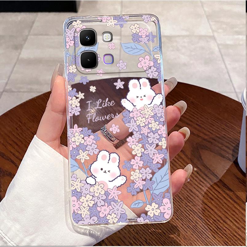 Luxury Cute Love Heart Rabbit Funny Phone Case For Infinix Note Edge 5G 2026 Case X6887 Clear Slim Soft TPU Silicone Back Cover