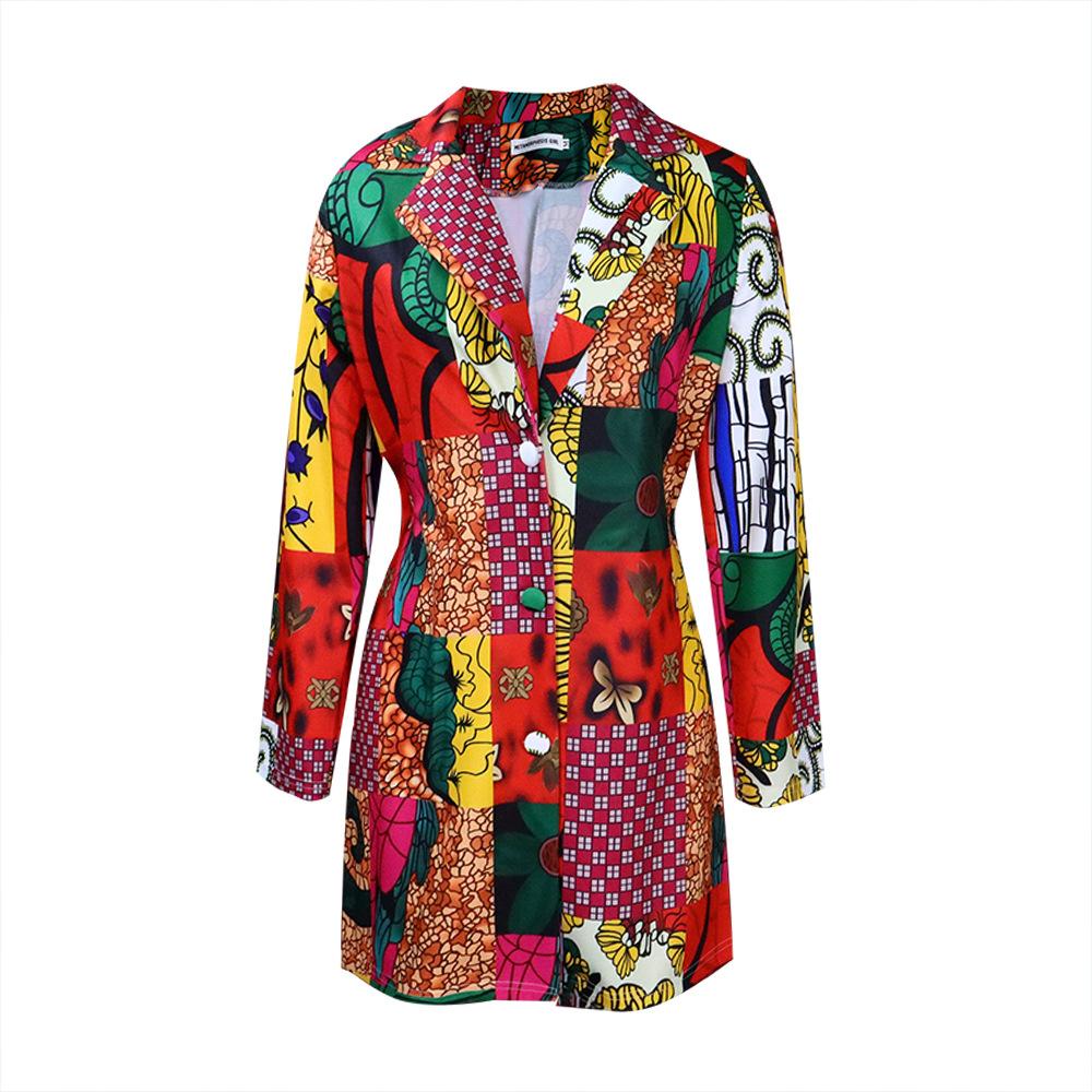 

Жіноча літня модна літня сукня з принтом і коміром великого розміру Жіноча суцільна сукня з довгими рукавами в етнічному стилі XXXL пастельні жовтий колір