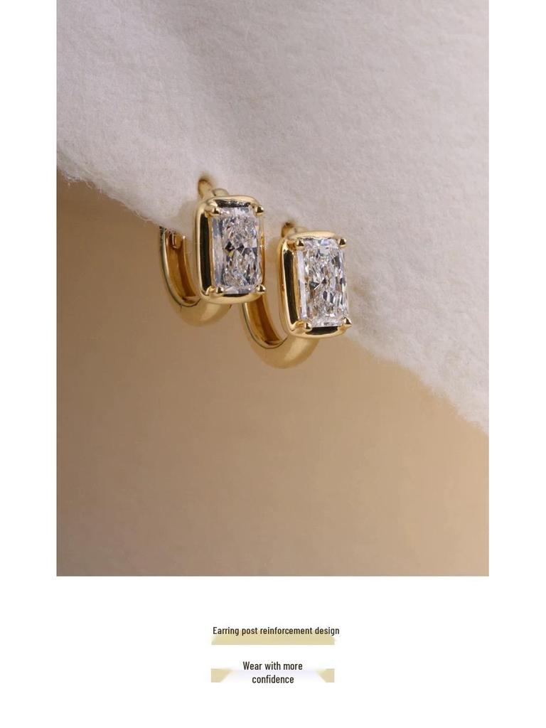 Orecchini a goccia in Argento Sterling S925 con Zircone Quadrato - Gioielli per Orecchie Trendy di Lusso Leggero 2026 per Donne