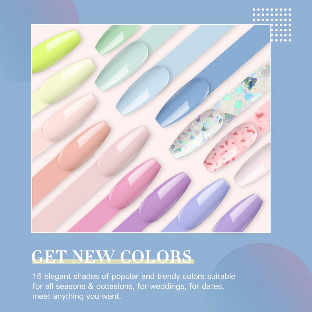 168W Nail Lamp Dryer Nail Gel Manicure Tool Set 20PCS Base Top Coat Gel Nail Polish Bright Color UV Gel Polish With Nail Art Tool