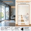 Magnetic Screen Door, Side-Opening Double-Sided Magnetic Screen Door, Insect Screen, Polyester Mesh, High-Density Breathable Screen—White