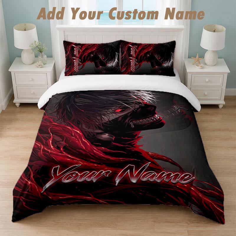Bedding Set 1 Duvet Cover 2 Pillowcases Tokyo Ghoul Print Soft Bed Linen Bedroom Decor
