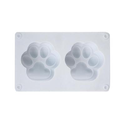 2 Holes 3D for Cat Paw Silicone Mold for Creative Cartoon for Cat Paw Shape Soap
