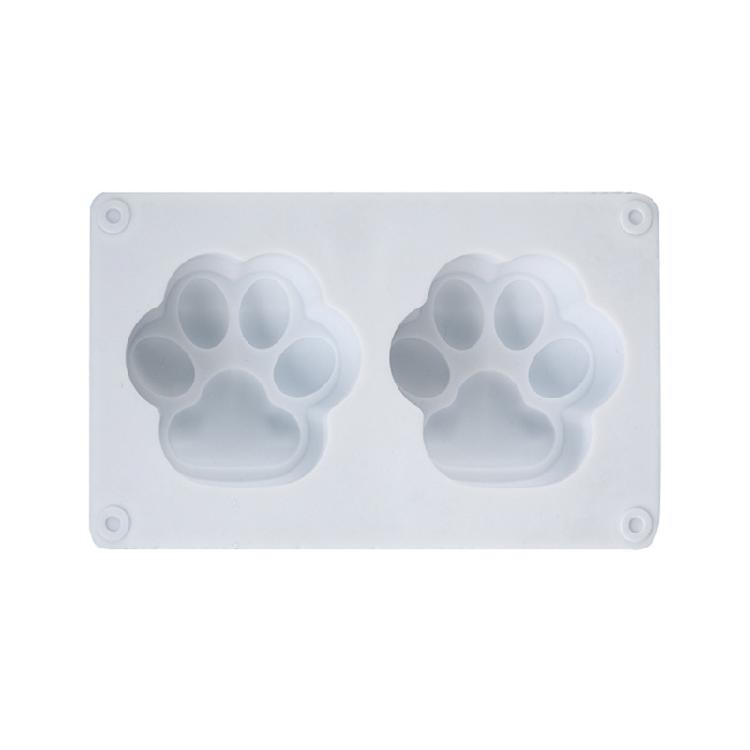 2 Holes 3D for Cat Paw Silicone Mold for Creative Cartoon for Cat Paw Shape Soap 1