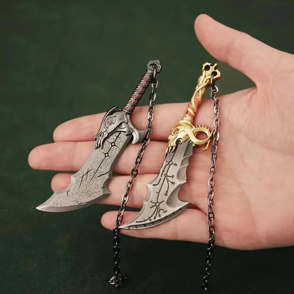 God of War Weapon 9cm Blades of Chaos Runic Kratos Sword Game Periphery Metal Alloy Ornament Collection Desktop Display Gift Toy