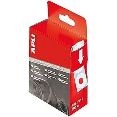 Self-adhesive Washers - Apli - Apli 07111 - 500 Pieces - Ø 13 Mm - White Color