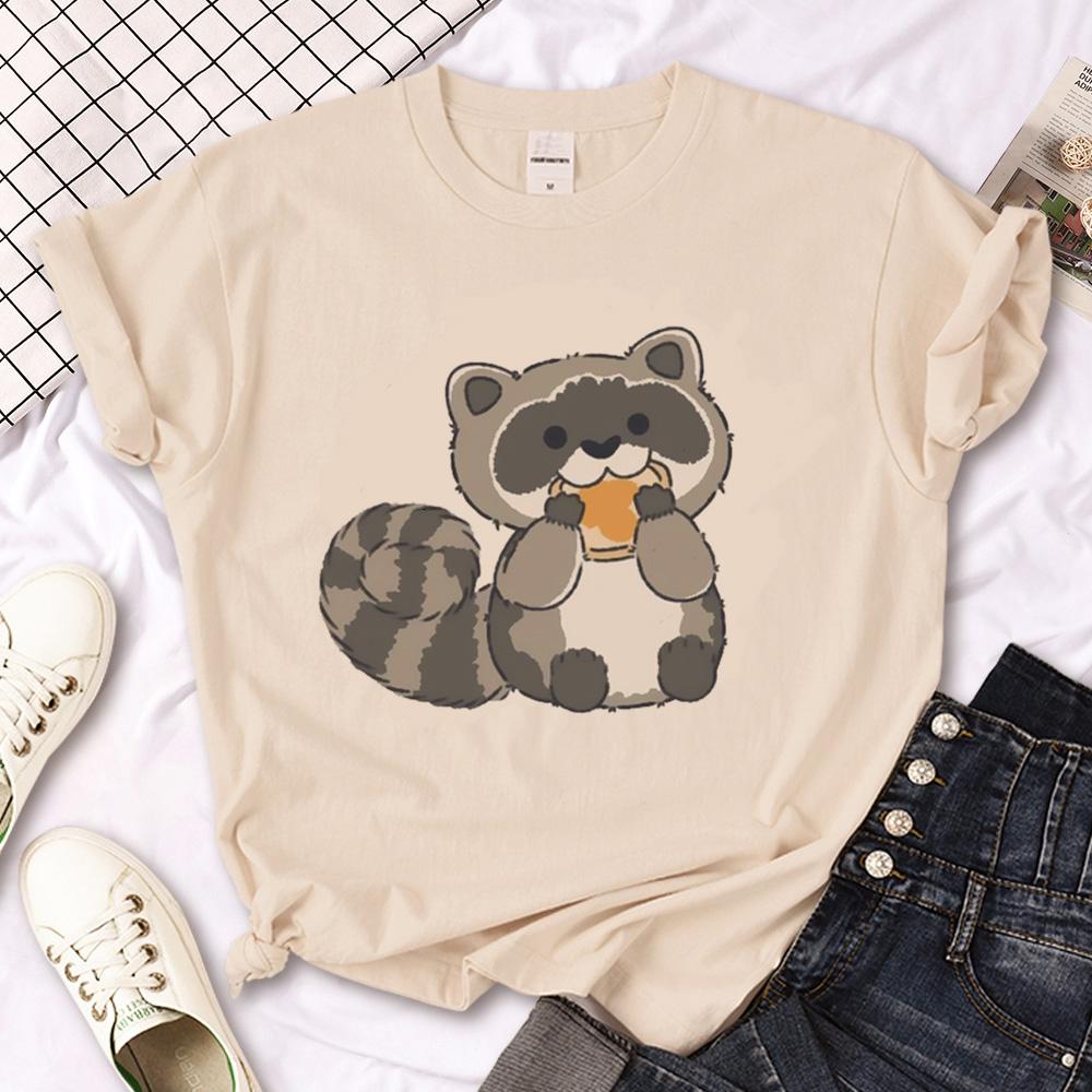 Raccoon Womens Tshirt Harajuku Styletop Womens Streetwear Designer Clothing With A Raccoon Design Graphic T Shirts Y2k
