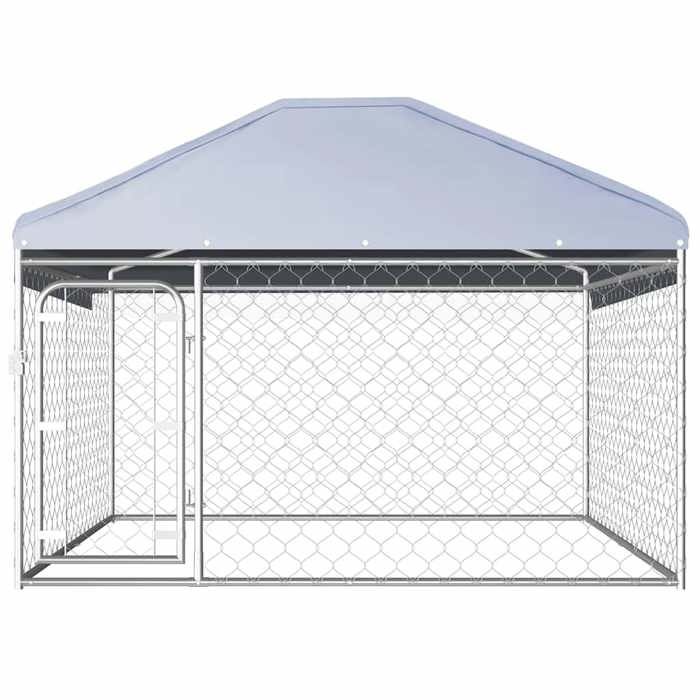 VidaXL Outdoor Kennel with Roof for Dogs 2x2x1.35 Cm Enclosure Cage Niche 144493