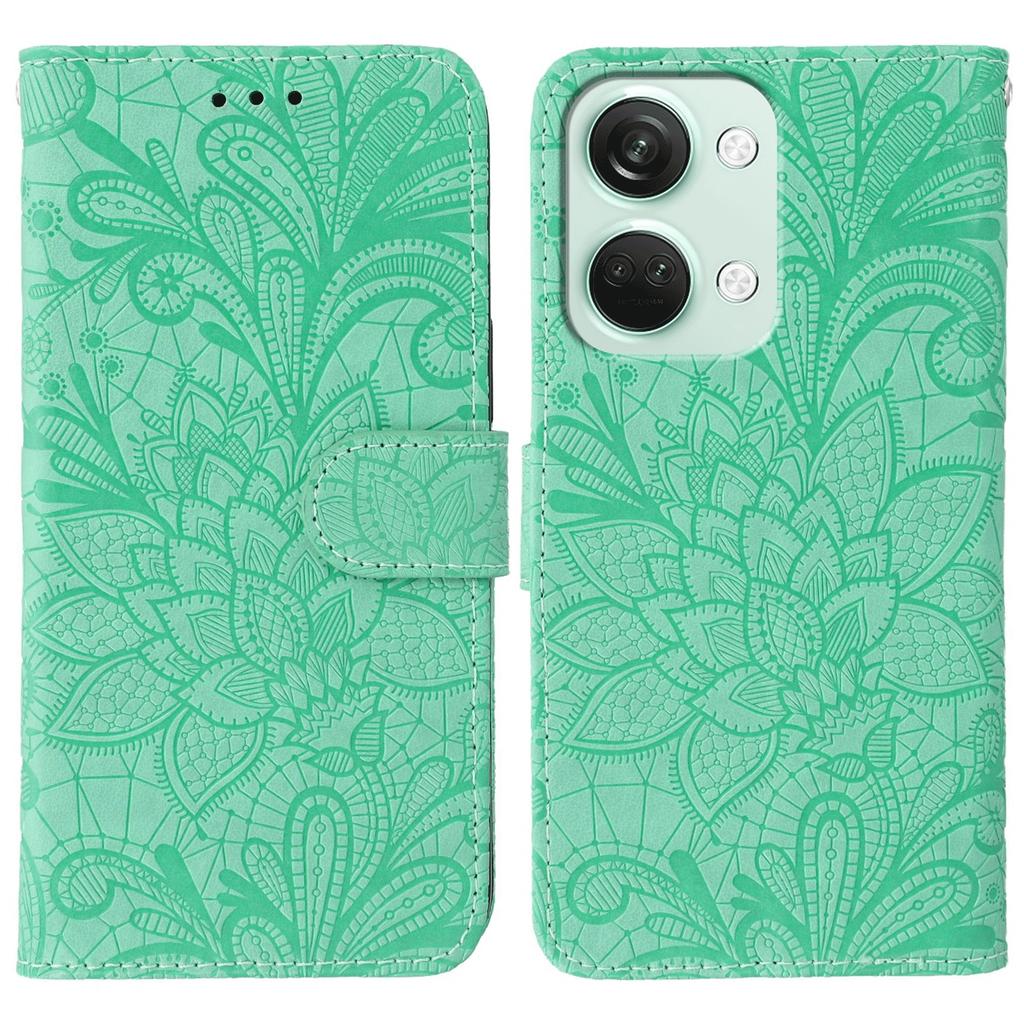 For OnePlus Nord 3 5G Case Lace Flowers PU Leather Flip Wallet Phone Cover