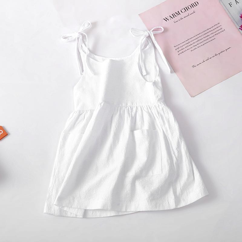 Trendiges Europäisches & Amerikanisches Sommer-Mädchen-Träger-Strandkleid zum Binden mit Taschen