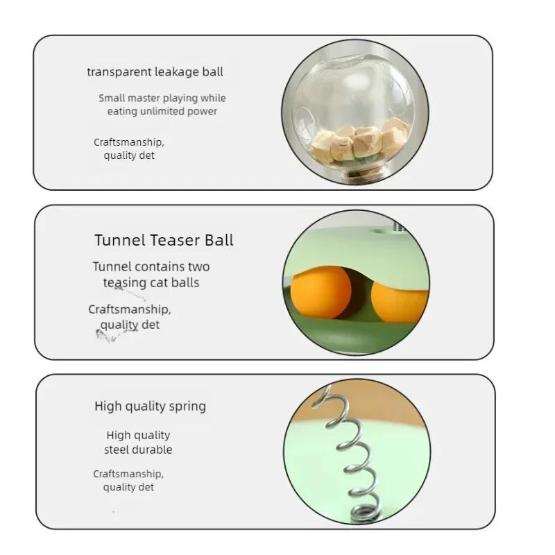 Cat Toy Food Leak Ball Cat Toy Stick Cat Play Turntable Toy Self Entertainment Device Pet Supplies Pet Products Accessories