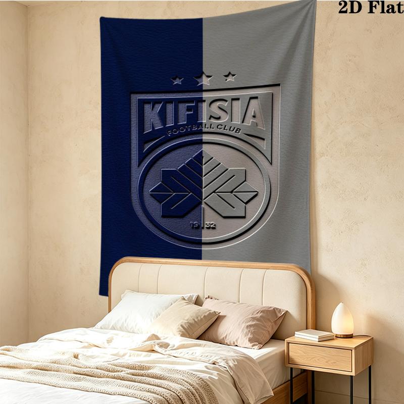 Kifisia FC Wall Tapestry Aesthetic Wall Hanging Printed Fabric Blanket Decorative Tapestries for Bedroom Living Room Home Decor