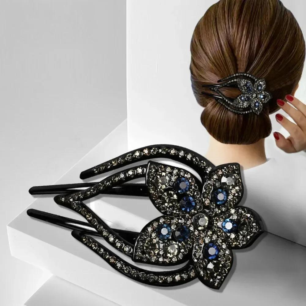 Women Large Hair Claw Rectangle Hair Clips Hairpin Flowers Hair Accessories