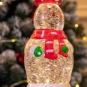 Christmas Decorations Snowman Old Man Crystal Ball Music Box Christmas Crystal Wind Lamp Christmas Gift Candle