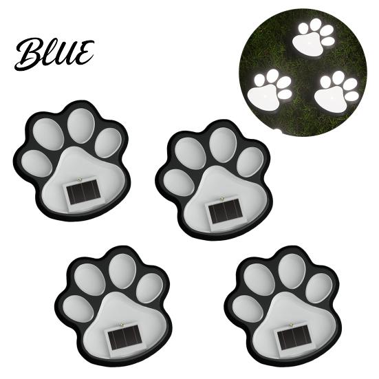 Patio Solar Lighting Stake Waterproof Print Light Lawn Dog Paw LED Garden Long-lasting Lamps Outdoor Decorative Footpath Light for