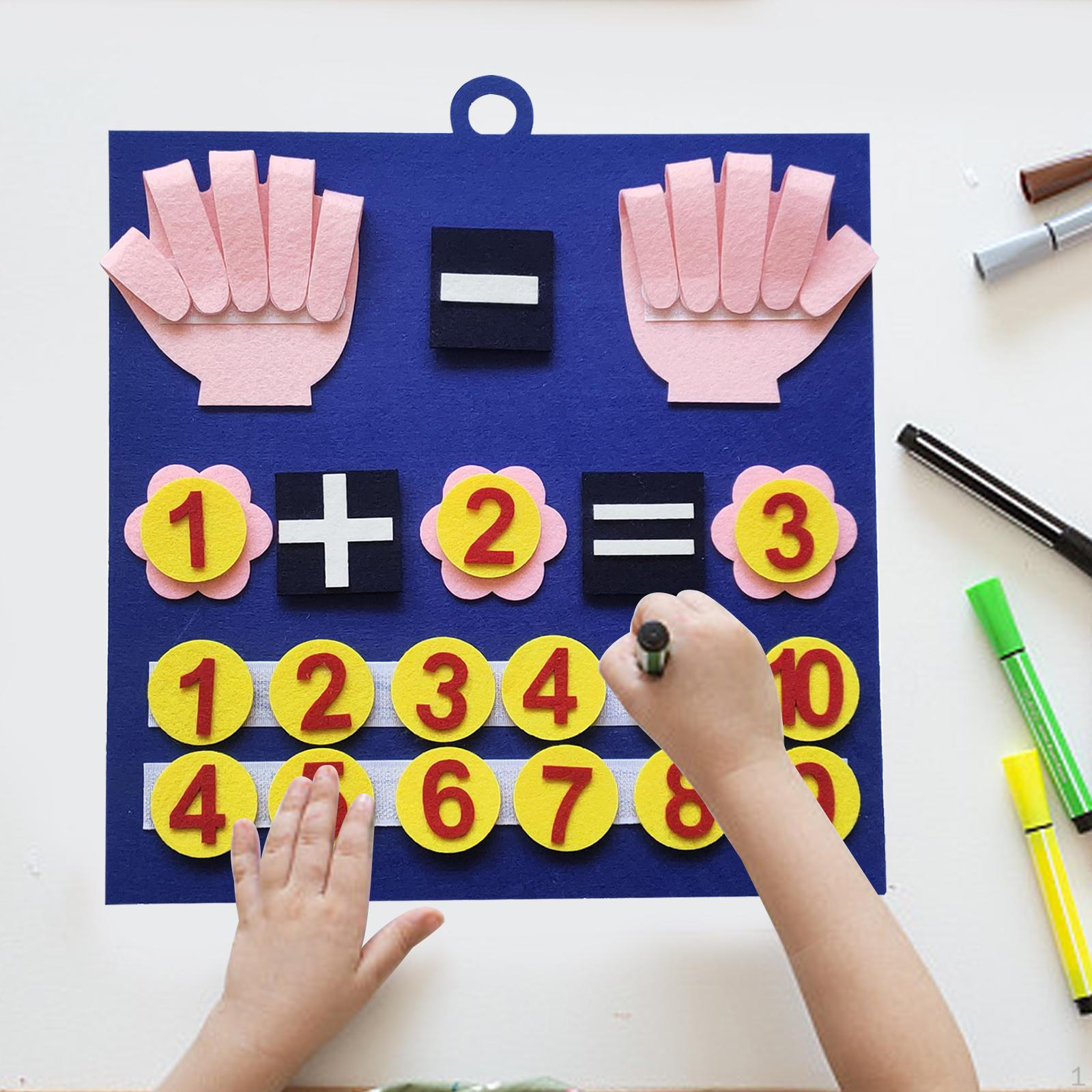 Board Finger Numbers Counting Toy Hand Number Math Handmade Set синий