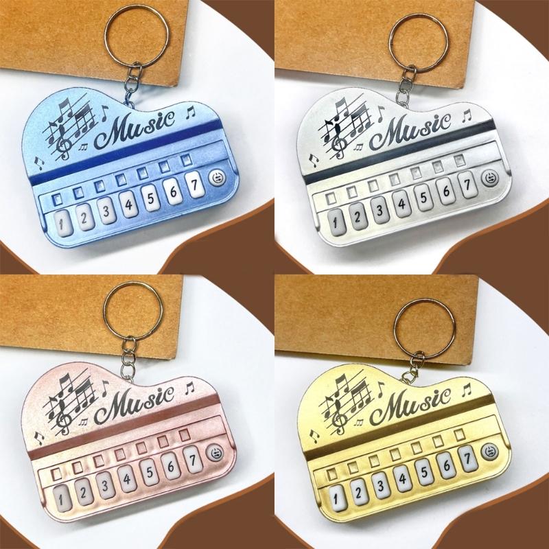 Playable Miniature Piano Keychain Toy For Children Portable Musical Instrument With LED Light Safe Plastic Design