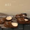 Ruodan~ 2025 autumn and winter new lamb wool piled platform casual half-drag Boken shoes women's warm cotton slippers