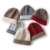 Autumn and Winter New% Cashmere Thickened Soft Waxy Warm Color Matching Knitted Men's and Women's Cashmere Hats Are In Stock
