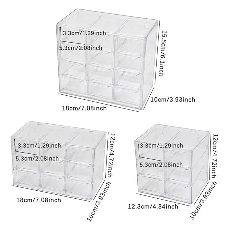 Jewelry Organizer Desktop Storage Box Transparent Drawer Shelf Stationary Hair Decoration Box Stacked Organizer Case