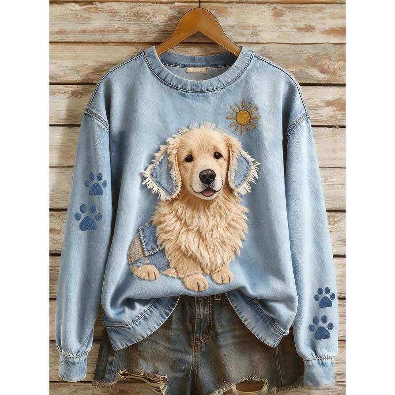 2026 3D Printed Cartoon Round Neck Long Sleeve Pullover Sweatshirt