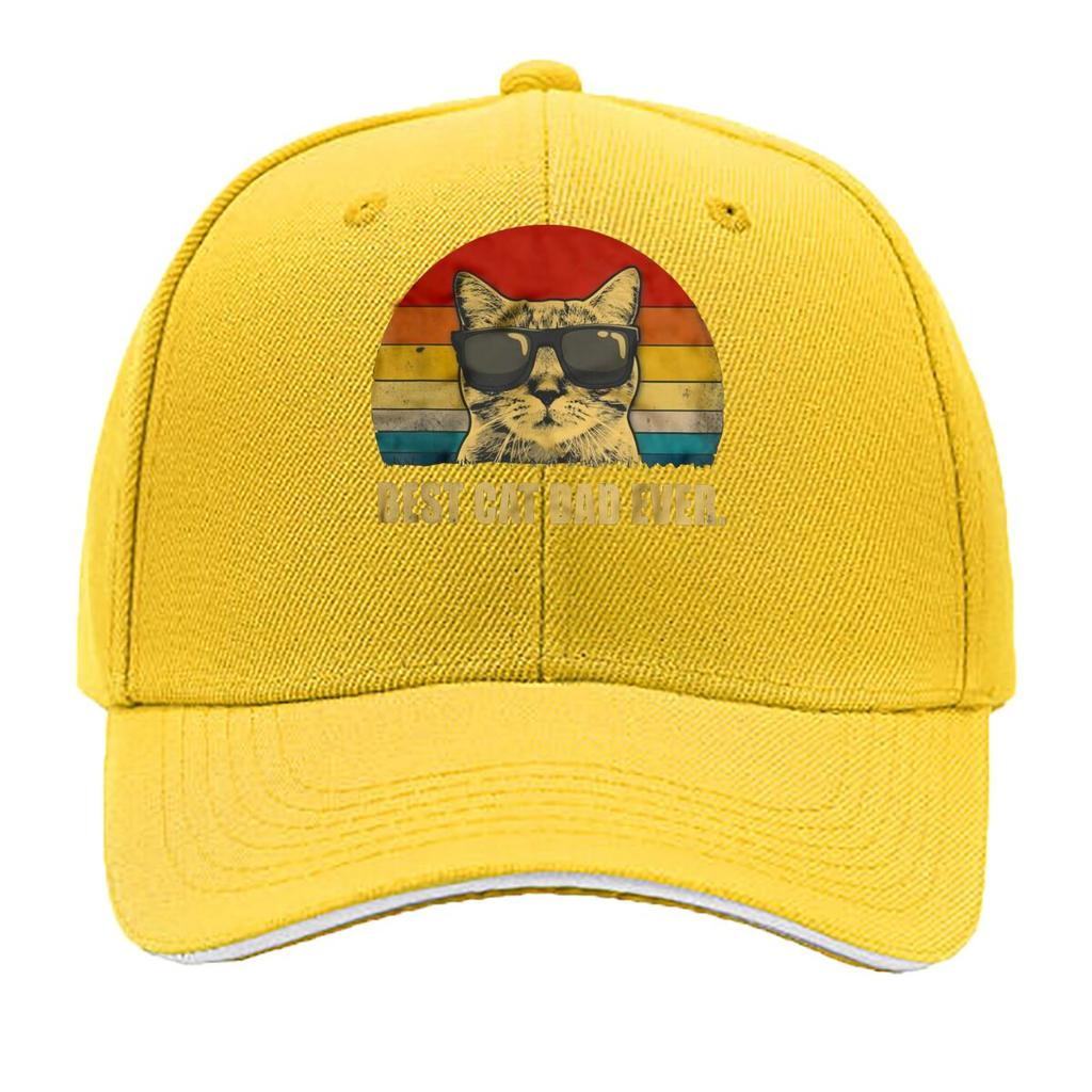 Retro Best Cat Dad Themed Design Hip Hop hat Fashion Outdoor Sports Sandwich Baseball Cap