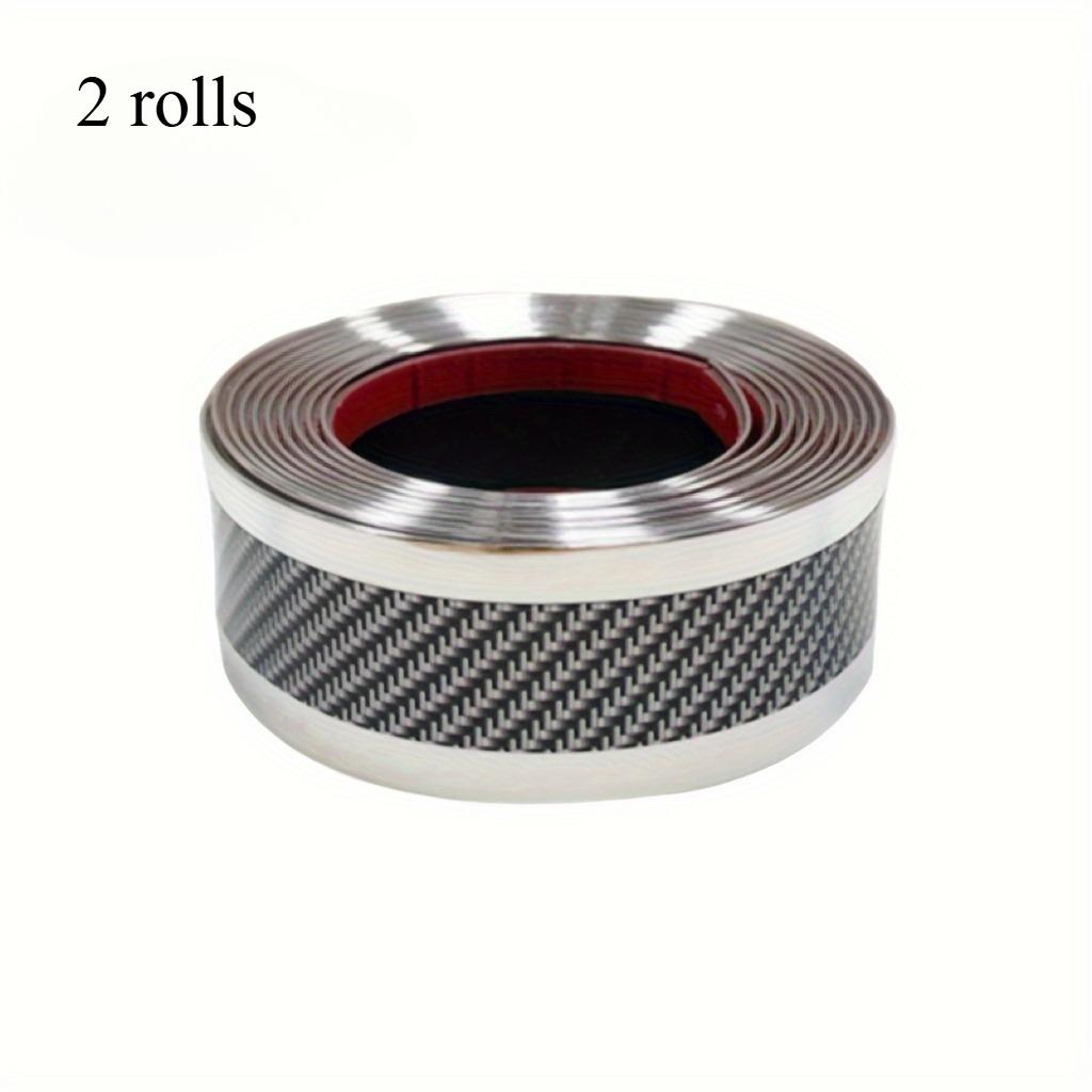 

Автомобильные наклейки против царапин, защитная пленка для порога, резиновая полоса, углеродное волокно, защита порога автомобиля, пленка на бампер, наклейка для стайлинга автомобиля 2 Rolls Silvery