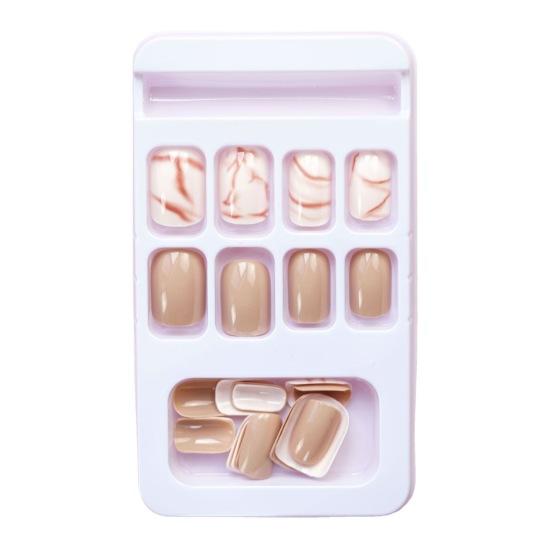 

Светло-хаки, размазанные накладные ногти, наклейки для ногтей, готовые наклейки для ногтей, 24 шт., наклейки для ногтей легкие хаки