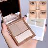 HERORANGE 3-Color Contour Palette Matte Highlighter Face Shading Nose Shadow All-in-One Sculpting Powder Portable Makeup Compact with Mirror