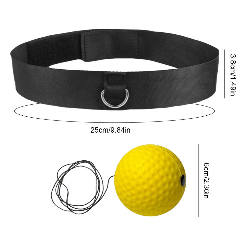 

Boxing Magic Ball Reflex Speed Training With Headband Boxing Punching Balls Hand Eye Coordination Fitness Martial Arts Supplies жовтий