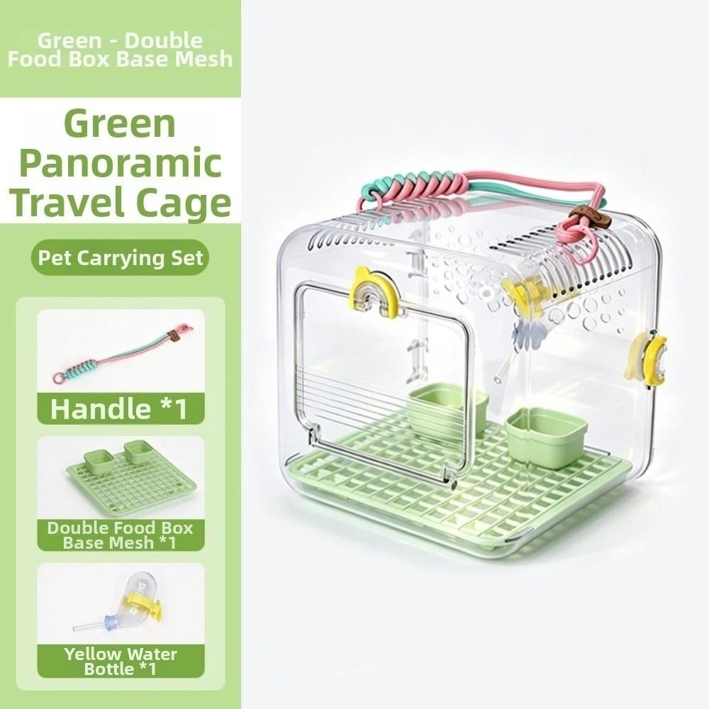 Porte-oiseau Portable Cage de Voyage Transparente pour Oiseaux Cage à Emporter pour Perroquets Voyages Courts