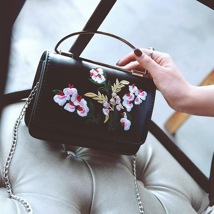 Embossed Flowers Messenger Bag