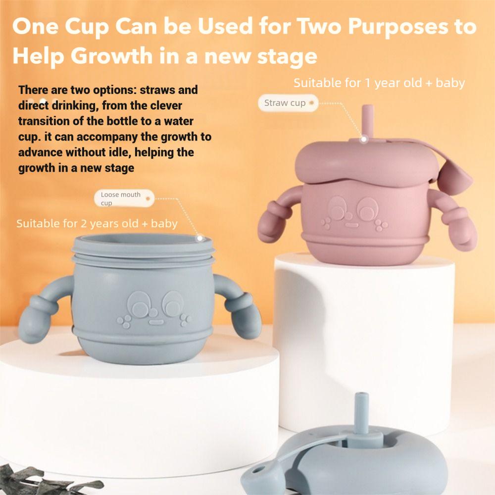 Leakproof Baby Training Cup Soft Silicone Drinking Cups with Straws Baby Stuff