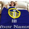1PC Leeds United Custom Name Patterned Flannel Blanket Suitable For All Seasons for Home Decor Warmth and Comfort Gifts Holiday Present