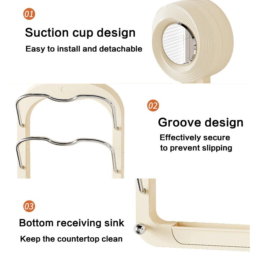 Pot Lid Holder Suction Cup Wall Mounted Cutting Board Holder Detachable Draining Kitchen Storage Multifunctional Storage