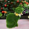 Flocking Cat Resin Statue Animal Figure Collectible Modern Artwork Desktop Miniature Kitten Figurine for Garden Studio Yard