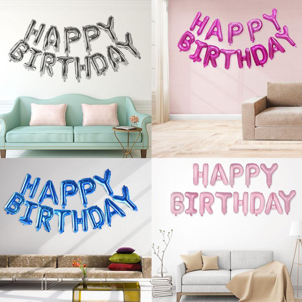 13 teile/satz 16 Zoll Alles Gute Zum Geburtstag Aluminium Ballon Geburtstag Party Buchstaben Ballon Dekorationen