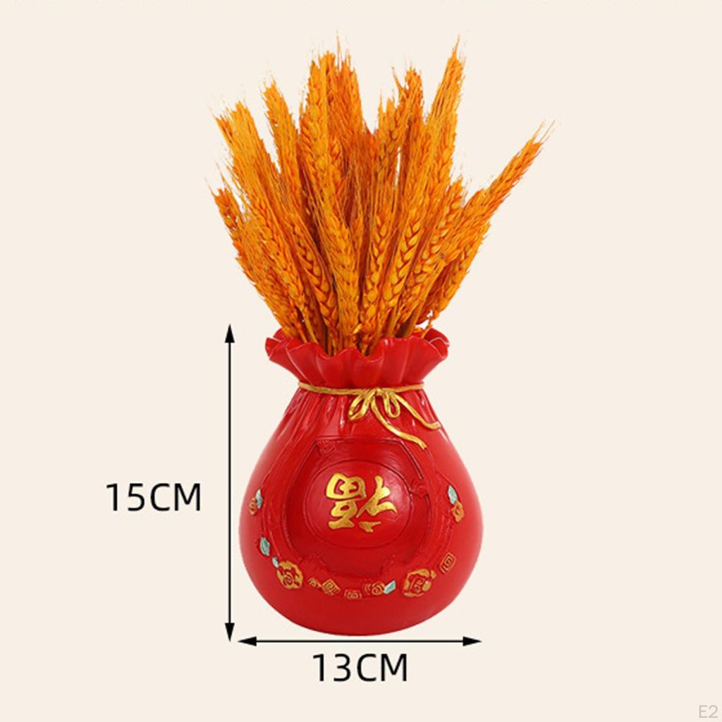 Feng Shui Money Bag Figurine Art Craft Ornament Flower Vase Resin Lucky Statue Planter Pot for
