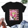 ZX Tee Printed Loose Tops Summer Black T-shirt Anime Cartoon T-shirt Female Demon Slayer Kanroji Mitsubishi Printed Clothes Fashion Y2K