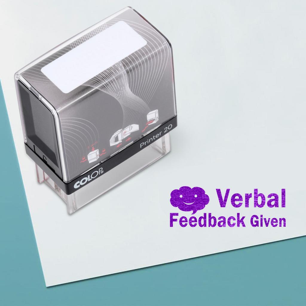 Verbal Feedback Given Self Inking Rubber Stamp Custom Colop Office Stationary P20 Mini Stamper