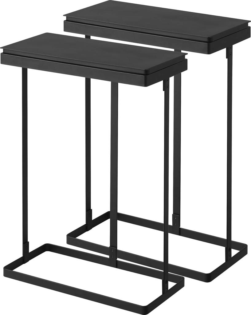 Yamazaki Jitsugyo Slim Garbage Bag Holder with Lid 45L Side Open Set of 2 Black W39 X D19 X H55cm Tower Trash Can Easy To Replace 1728 (per Piece)